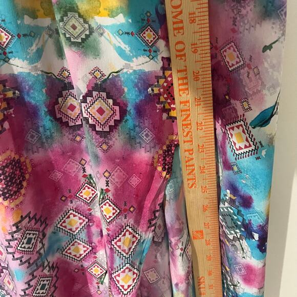 Moda Baronessa Women’s Ponce Dress S Pink 100% Silk Bohemian Colorful Artsy NWT - Picture 7 of 10